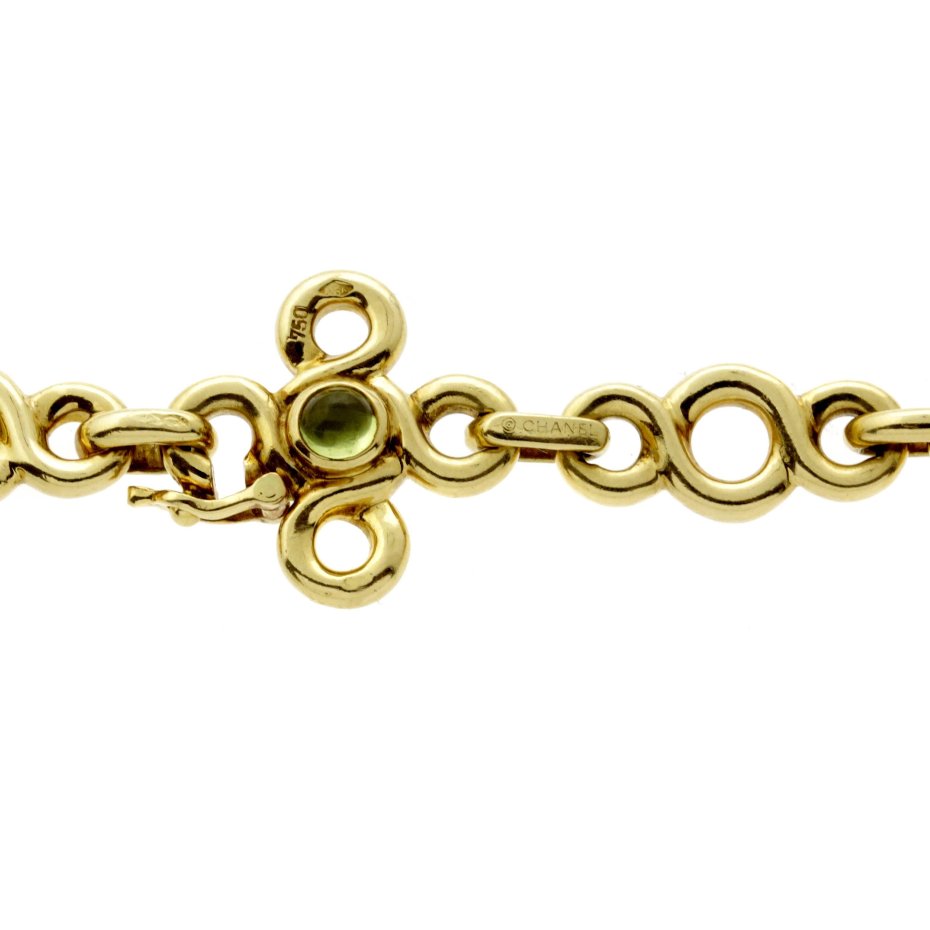 Chanel Edelstein-Gold-Sautoir-Halskette im Zustand „Hervorragend“ im Angebot in Feasterville, PA