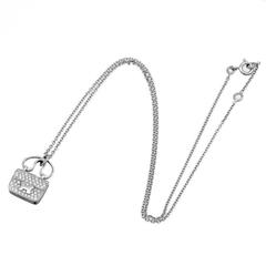 Hermes Constance Charm Diamond white gold Pendant Necklace