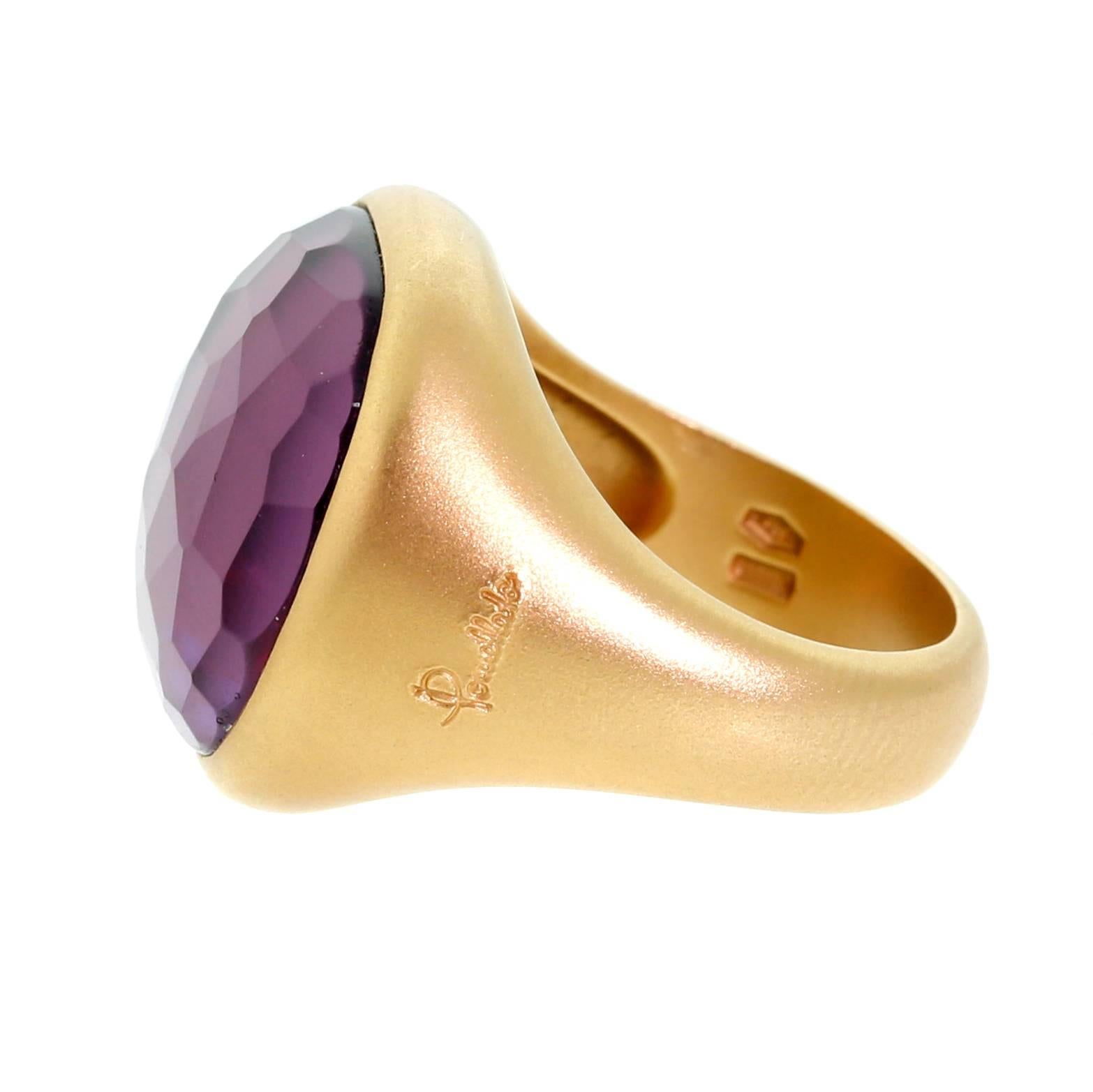 A fabulous Pomellato ring featuring a faceted amethyst stone set in 18k rose gold. Size 6.25  Pomellato Retail: 5500 + Tax

This magnificent piece is offered by Opulent Jewelers, we are an accredited boutique dedicated to sharing our passion for