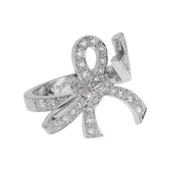 Van Cleef & Arpels Ruban Diamond Bow Ring 18K White Gold