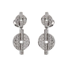 Cartier Himalia Earrings 18K White Gold Diamond Drop