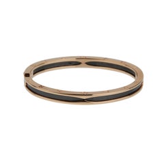 Bracciale rigido Bvlgari B.zero1 in oro rosa 18 carati e ceramica nera BR857618