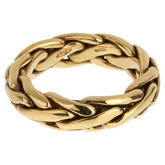 Pomellato Woven 18K Yellow Gold Band Vintage Ring