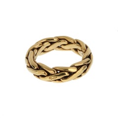 Pomellato Woven 18K Yellow Gold Band Vintage Ring