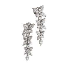 Tiffany & Co. Victoria Mixed Cluster Drop Earrings in Platinum, 4.25 ct tw