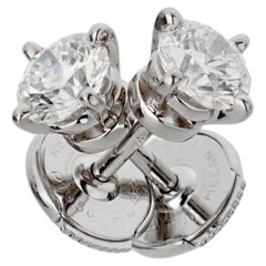 Cartier Diamond Stud Earrings in Platinum, 1.00ctw GIA Certified
