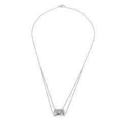 Chanel Coco Crush 18k White Gold Diamond Quilted Necklace