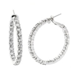 Harry Winston Platinum 6ct Diamond Hoop Earrings