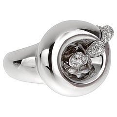De Grisogono Vintage Diamond 18k White Gold Cocktail Ring Sz 5 1/2