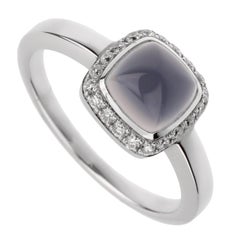 Fred of Paris Anello in oro bianco 18 carati con diamanti a forma di cubo di zucchero Sz 5