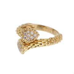 Boucheron Serpent Boheme Toi et Moi Anello in oro giallo 18k con diamante Sz 7