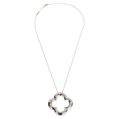 Van Cleef and Arpels Vintage Alhambra Diamond 18k White Gold Necklace