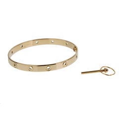 Cartier Love Series Vintage 18k Yellow Gold Bangle Bracelet 7"