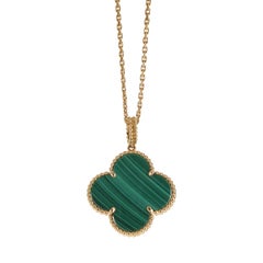 Van Cleef & Arpels Magic Alhambra Long Necklace, Malachite in 18k Yellow Gold