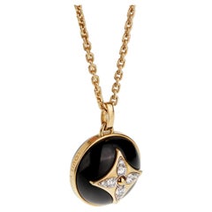 Louis Vuitton Color Blossom Onyx Diamond Medallion Sautoir Necklace 18k Yellow