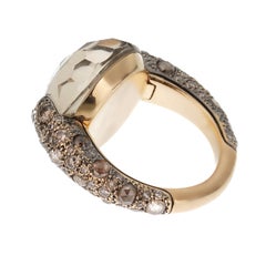 Pomellato Tango Cocktailring aus Rauchquarz und 18-karätigem Roségold mit Diamanten, Größe 8