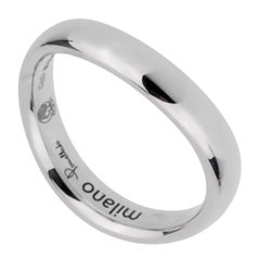 Pomellato 18k White Gold Wave Band Ring Sz 5 1/4