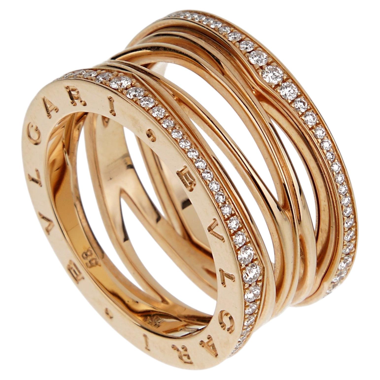 Bulgari Fancy Sapphire Diamond Yellow Gold Flower Ring For Sale at 1stDibs