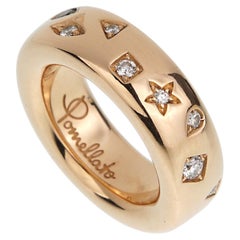 Pomellato Iconica Medium Rose Gold Diamond Ring Sz 6 1/2