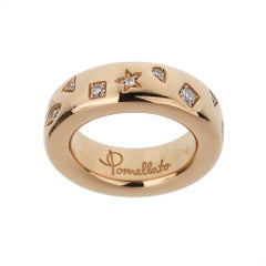 Pomellato Iconica Medium Rose Gold Diamond Ring Sz 6 1/2