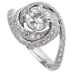 Cartier Trinity Ruban Platinum Diamond Engagement Ring Sz 5 1/4