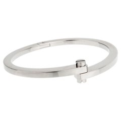 Cartier Menotte Vintage 18K White Gold Screw Bangle Bracelet