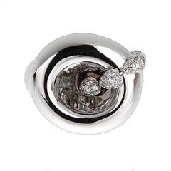 De Grisogono Vintage Diamond 18k White Gold Cocktail Ring Sz 5 1/2