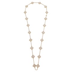 Van Cleef & Arpels Vintage Alhambra 20-Motif Mother of Pearl 18k Gold Necklace