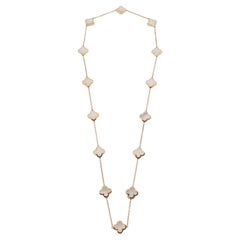 Van Cleef & Arpels Pure Alhambra Mother of Pearl Sautoir Necklace 18k Yellow