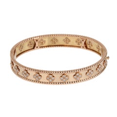 Van Cleef & Arpels Perlee Clovers Rose Gold Diamond Large Bracelet