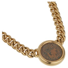 Bvlgari Monete Constantine Ancient Coin Necklace 18K Yellow Gold