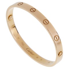 Cartier Love Classic 18k Rose Gold Bracelet Size 17