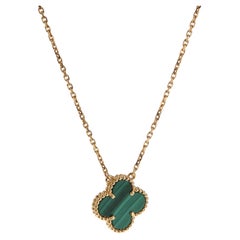Van Cleef & Arpels Vintage Alhambra Malachite Yellow Gold Necklace