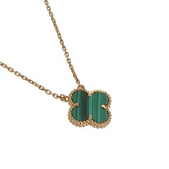 Van Cleef & Arpels Vintage Alhambra Malachite Yellow Gold Necklace