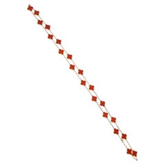 Van Cleef & Arpels Vintage Alhambra Carnelian 20 Motif Necklace