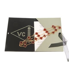 Van Cleef & Arpels Vintage Alhambra Carnelian 20 Motif Necklace