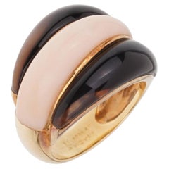 Van Cleef Arpels Angel Skin Coral Bombe 18k Yellow Gold Ring Sz 5