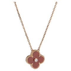 Van Cleef & Arpels Vintage Alhambra Bull's Eye Diamond Pendant in 18k Rose