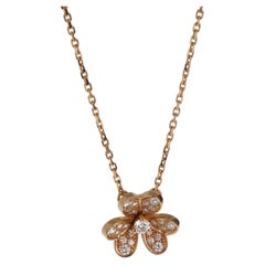Van Cleef & Arpels Frivole Diamond Pendant Necklace in 18k Yellow Gold, Mini