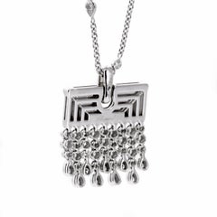 Chopard Diamond Tassel Drop 18k White Gold Sautoir Pendant Necklace