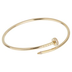 Cartier Juste un Clou Small 18k Yellow Gold Diamond Bracelet Size 17