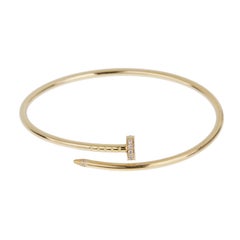 Cartier Juste un Clou Small 18k Yellow Gold Diamond Bracelet Size 17