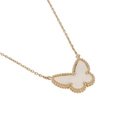 Van Cleef & Arpels Lucky Alhambra Butterfly Mother of Pearl Pendant Necklace