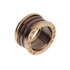 Bvlgari B.zero1 18K Rose Gold Ceramic Band Ring Sz 5