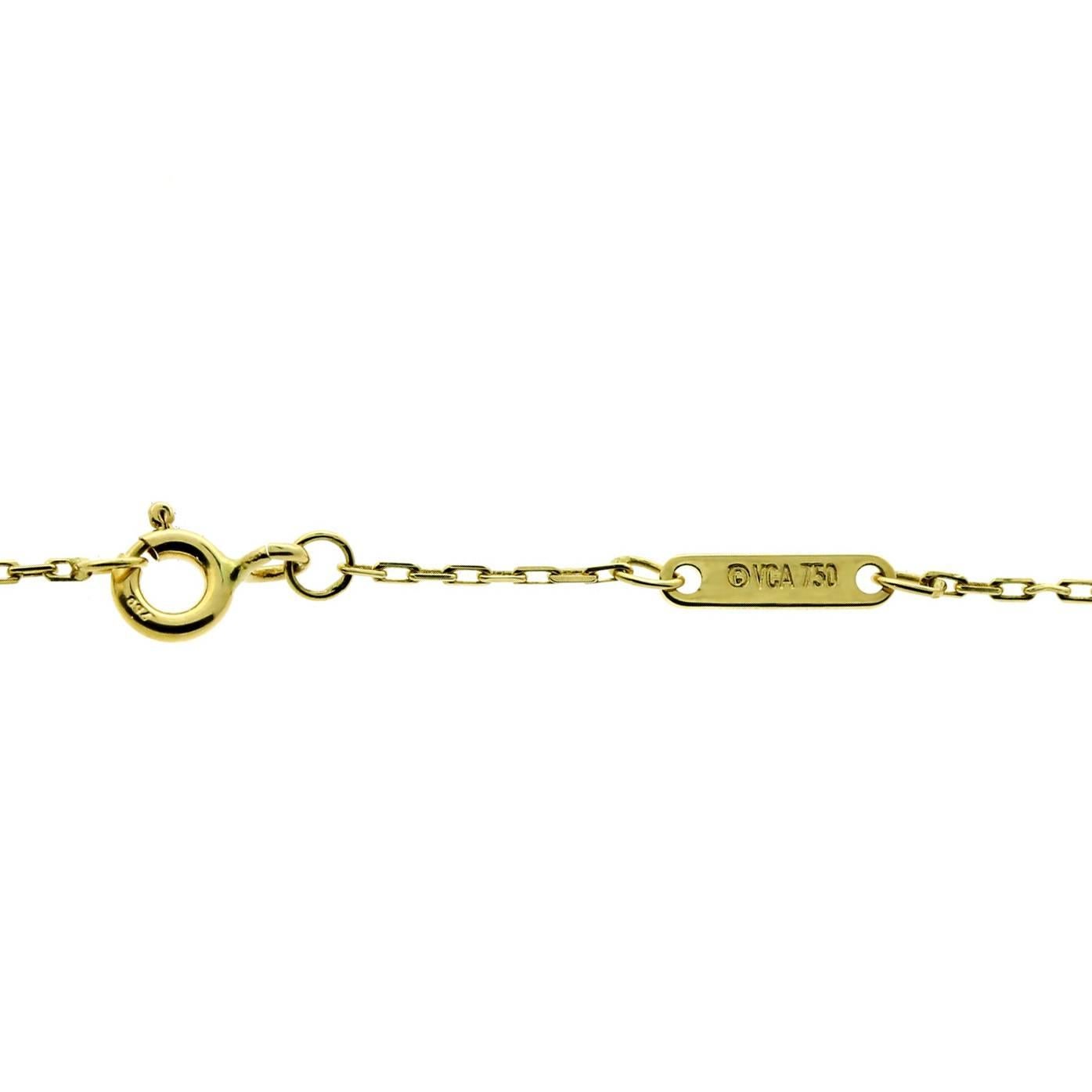 Van Cleef & Arpels Alhambra Diamond Gold Necklace In New Condition In Feasterville, PA