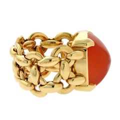 Hermes Sugar Loaf Carnelian Gold Ring
