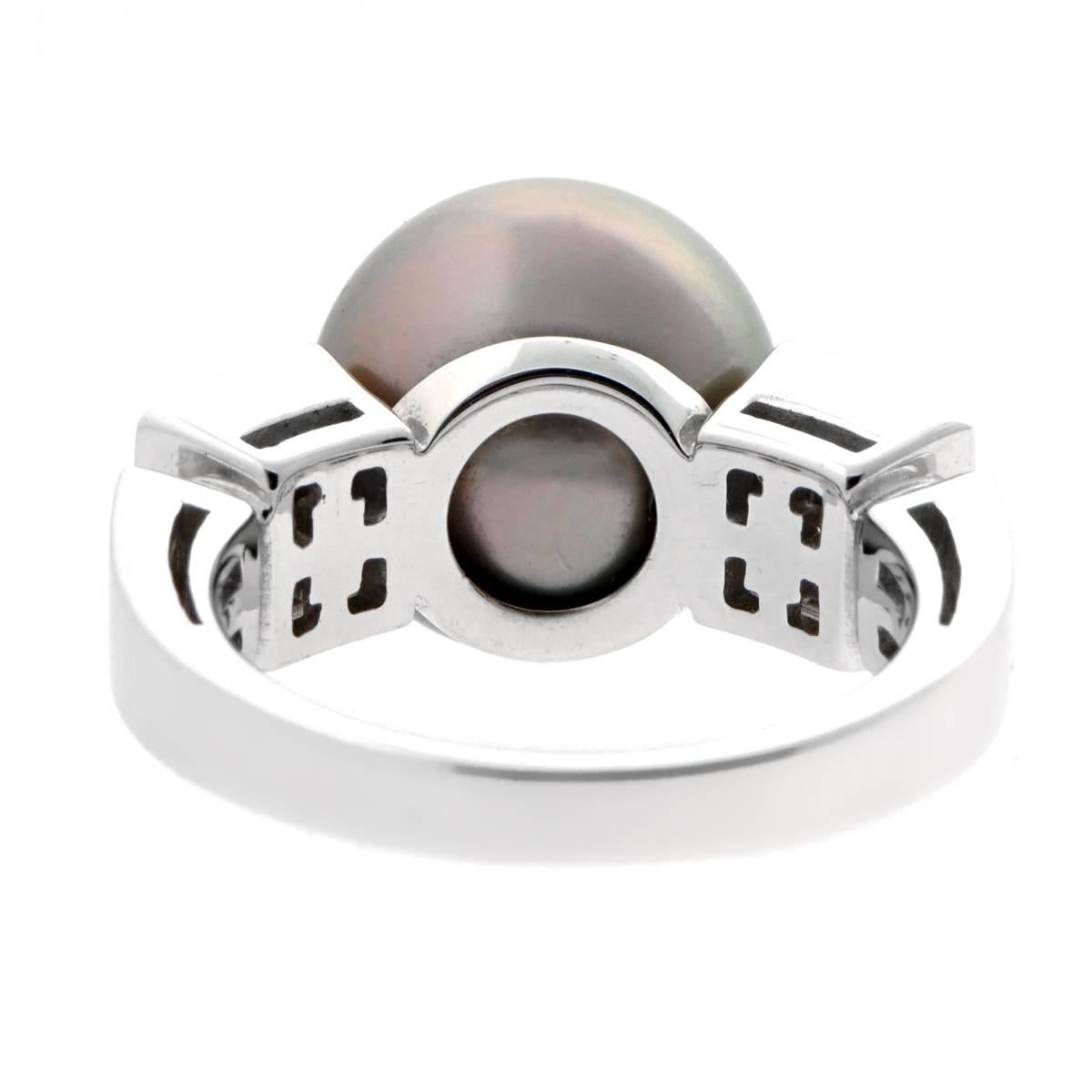 Round Cut Bulgari Lucea Pearl Diamond Ring