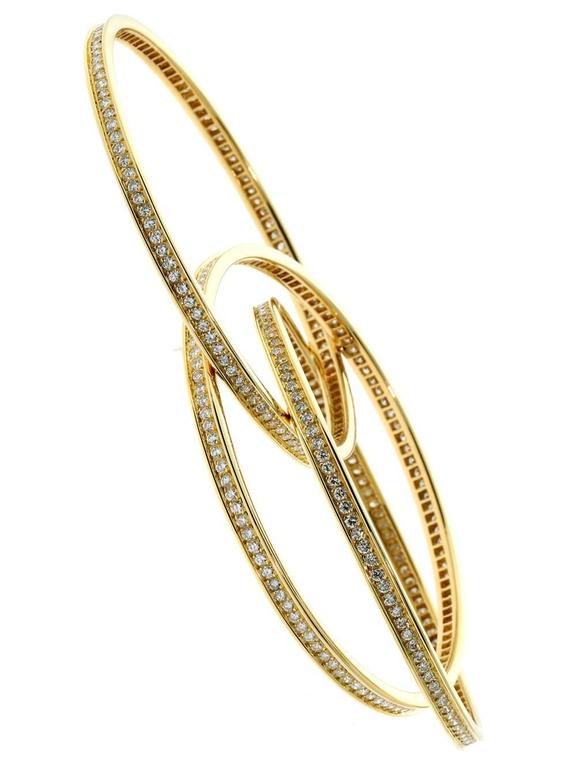 Cartier Diamond Gold Trinity Bangle Bracelet at 1stdibs