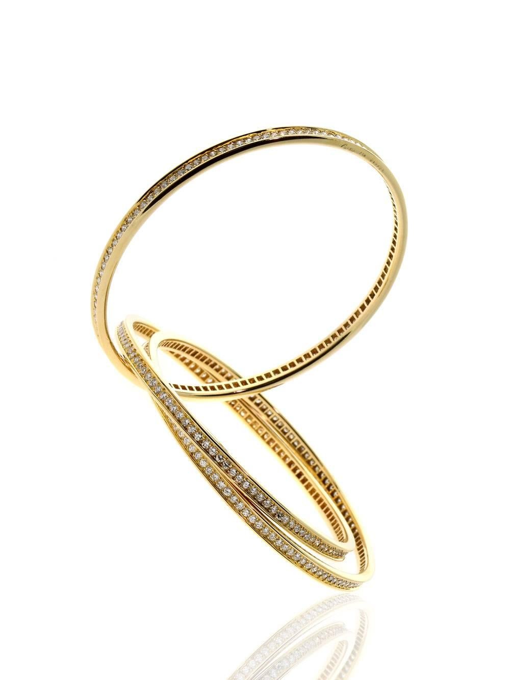 Women's Cartier Diamond Gold Trinity Bangle Bracelet