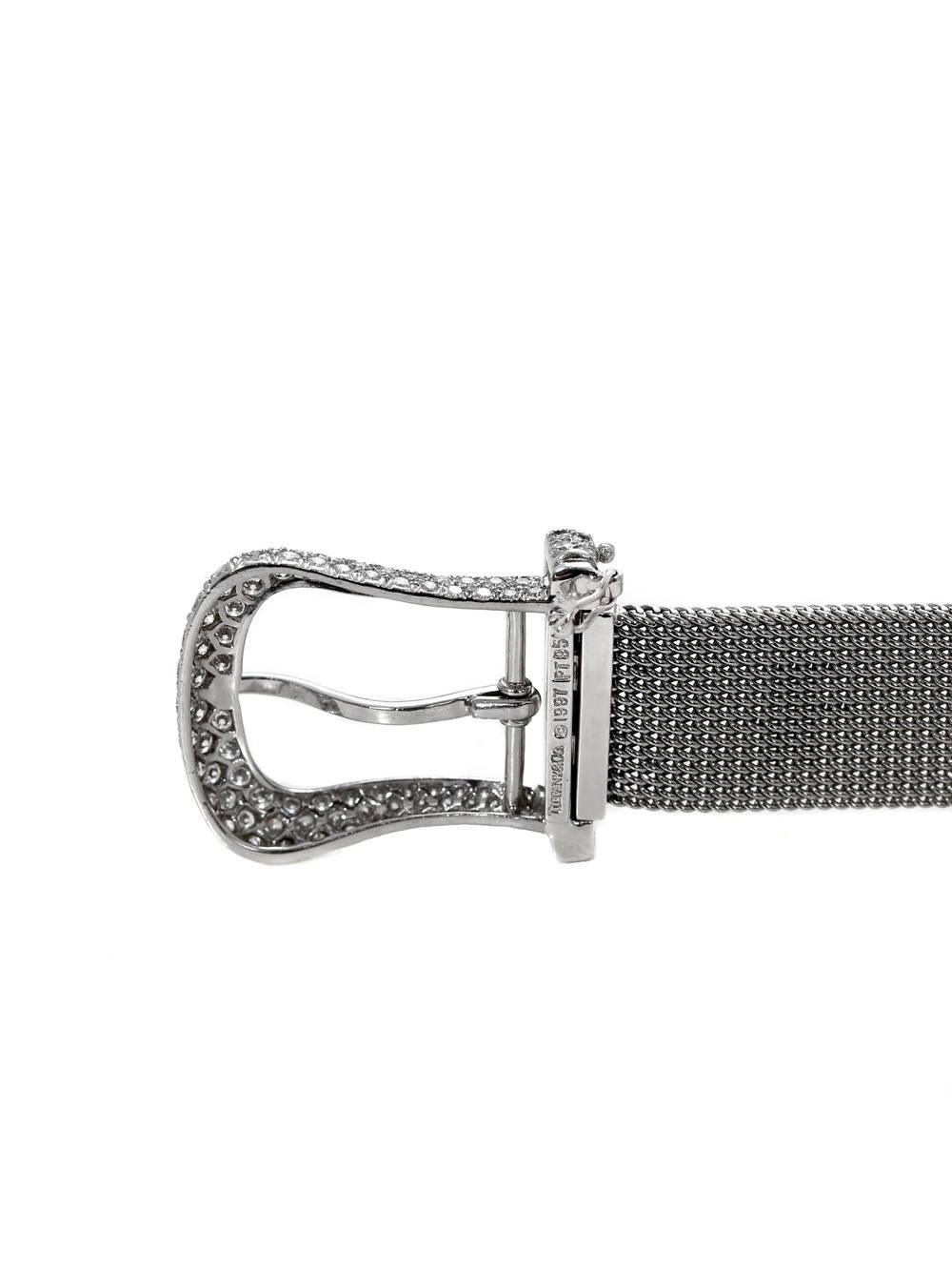 Tiffany & Co. Diamond Platinum Buckle Bracelet In Excellent Condition In Feasterville, PA